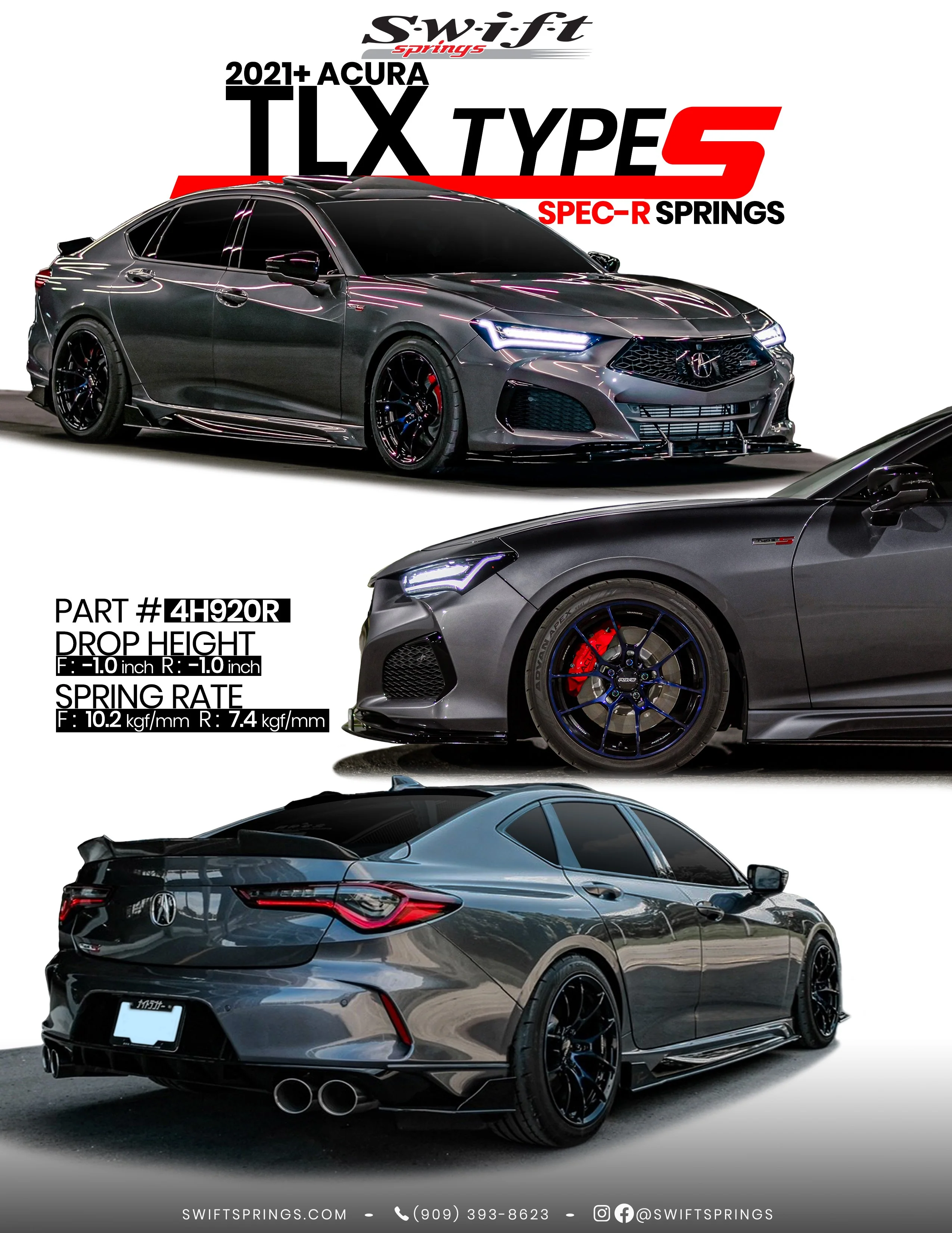 Swift Springs Sport Lowering Springs Spec-R Acura TLX Type S 21+ - Image 3